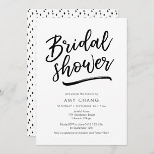 Hand lettered Bridal Shower Invitation