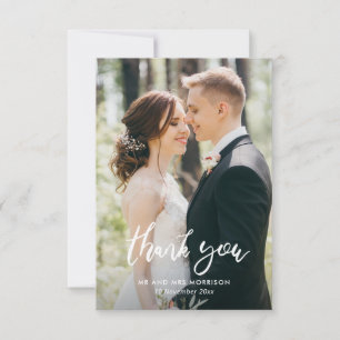 Hand lettered brush typography wedding thank you
