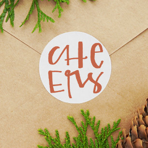 Hand Lettered Cheers Holiday Stickers