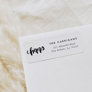 Hand-Lettered Cheers Return Address Label