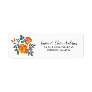 Hand Lettered Chic Floral Wedding Return Address