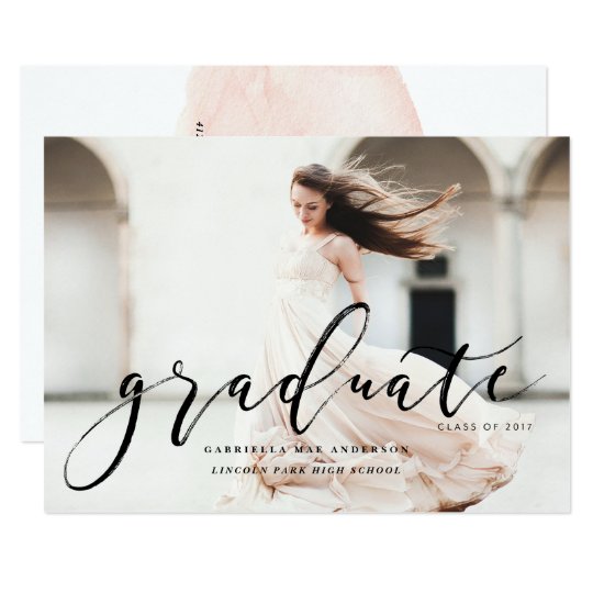 Hand Lettered CLASS OF 2017 Graduation Invitation
