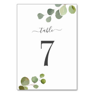 Hand Lettered Eucalyptus Rustic Wedding Table Card