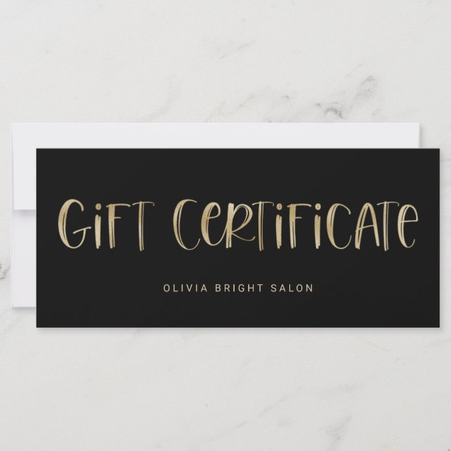 Hand Lettered Font Gold | Gift Certificate (Front)