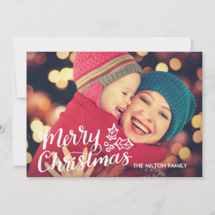Hand Lettered Full Photo Christmas Card