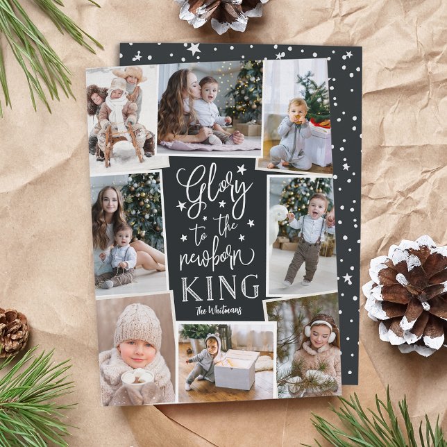 Hand Lettered Glory | Multi Photo Collage Holiday Card (Creator Uploaded)