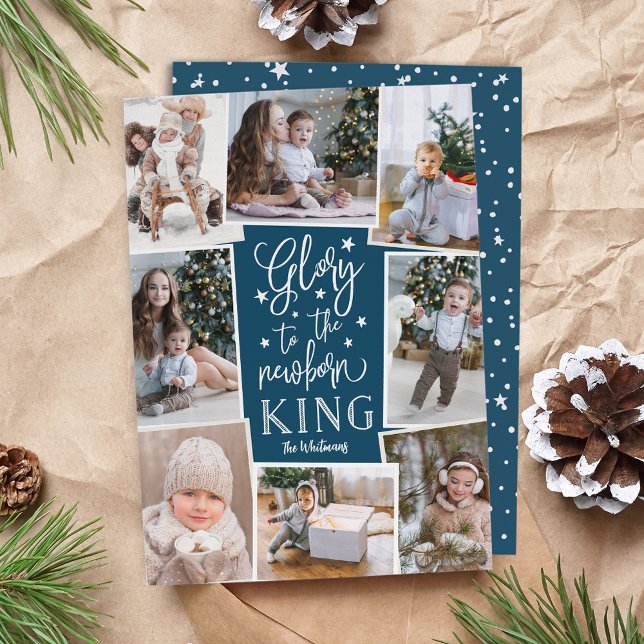Hand Lettered Glory | Multi Photo Collage Holiday Card (Creator Uploaded)