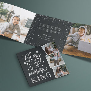 Hand Lettered Glory Multi Photo Tri-Fold Holiday Card