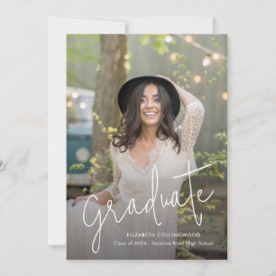 Hand-Lettered Graduate Photo 2026 Graduation Announcement