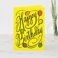 Hand-Lettered Happy Birthday Rainbow Balloons