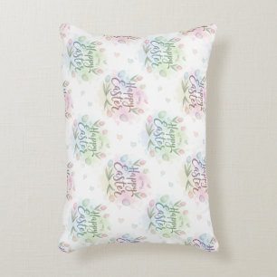 Hand-Lettered Happy Easter Watercolor Decorative Cushion