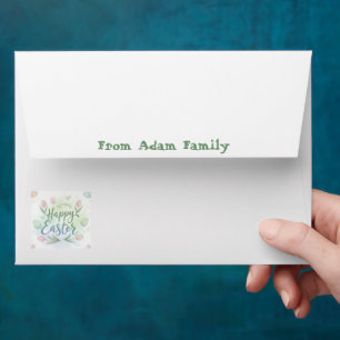 Hand-Lettered Happy Easter Watercolor Envelope