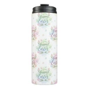 Hand-Lettered Happy Easter Watercolor Thermal Tumbler