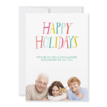 Hand Lettered Happy Holidays Photo Card