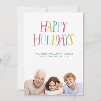 Hand Lettered Happy Holidays Photo Card