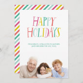 Hand Lettered Happy Holidays Photo Card (Front/Back)