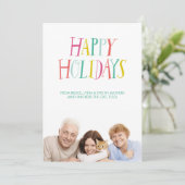 Hand Lettered Happy Holidays Photo Card (Standing Front)