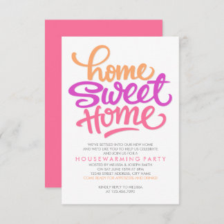 HAND LETTERED HOME SWEET HOME | HOUSEWARMING PARTY INVITATION