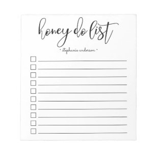 Hand-Lettered Honey Do List Personalized Notepad