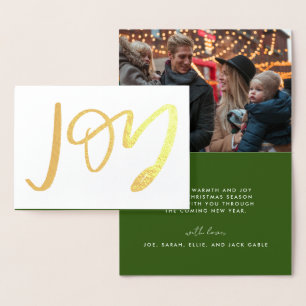 Hand Lettered JOY Photo Gold Foil Card