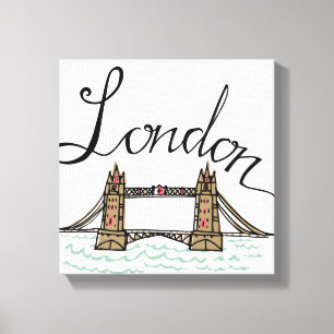 Hand Lettered London Bridge 2 Canvas Print