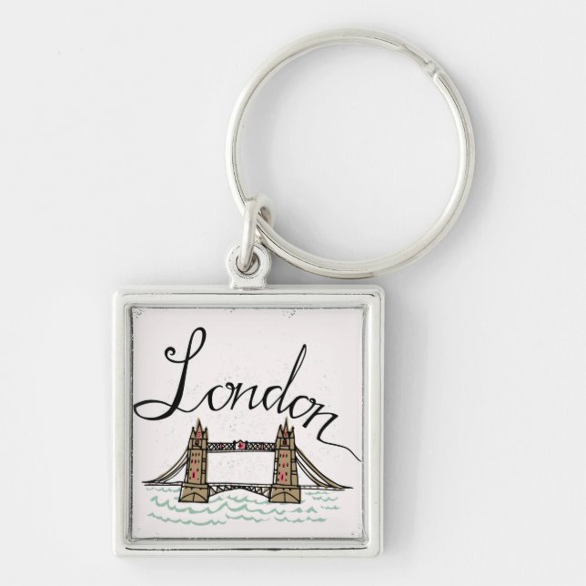 Hand Lettered London Bridge Key Ring (Front)