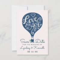 Hand Lettered Love Navy Blue Hot Air Balloon