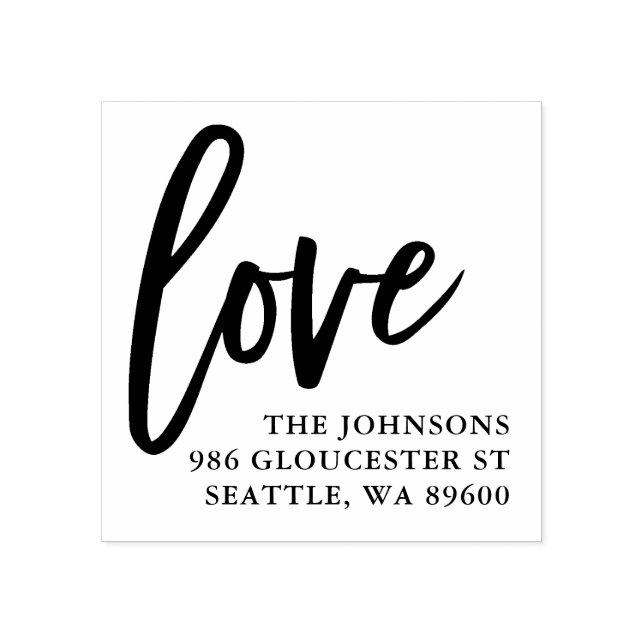 Hand Lettered Love Script | Personalised Rubber Stamp (Imprint)