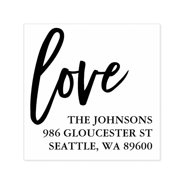 Hand Lettered Love Script | Personalised Self-inking Stamp (Design)