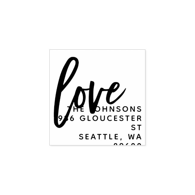 Hand Lettered Love Script | Personalised Wedding Rubber Stamp (Imprint)