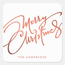 HAND-LETTERED MERRY CHRISTMAS | HOLIDAY STICKER