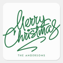 HAND-LETTERED MERRY CHRISTMAS | HOLIDAY STICKER