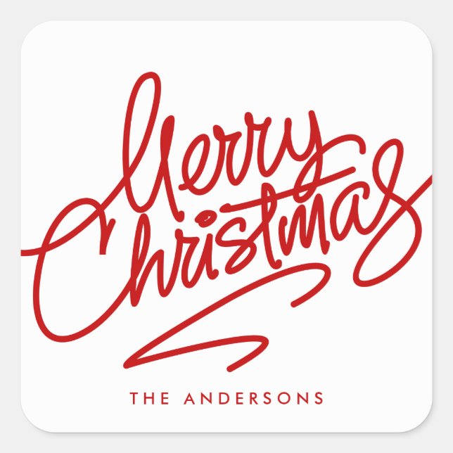 HAND-LETTERED MERRY CHRISTMAS | HOLIDAY STICKER (Front)