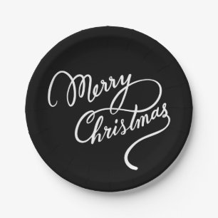 HAND-LETTERED MERRY CHRISTMAS PARTY PLATE