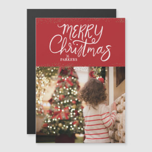 Hand Lettered Merry Christmas Red Photo Card