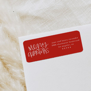 Hand Lettered Merry Christmas Return Address