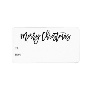 Hand Lettered Merry Christmas Script Gift Label