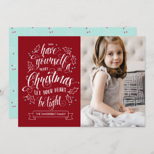 Hand Lettered Merry Li'l Christmas 1 Photo Holiday