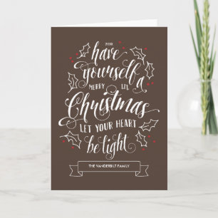 Hand Lettered Merry Li'l Christmas Holiday Folded Card