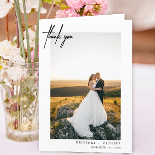 Hand-Lettered Modern White Thank You