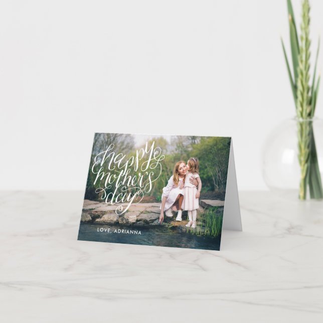 Hand Lettered Mother's Day Typography Photo Card (Front)