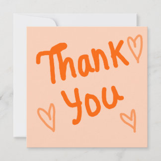 Hand-Lettered Orange Thank You Card