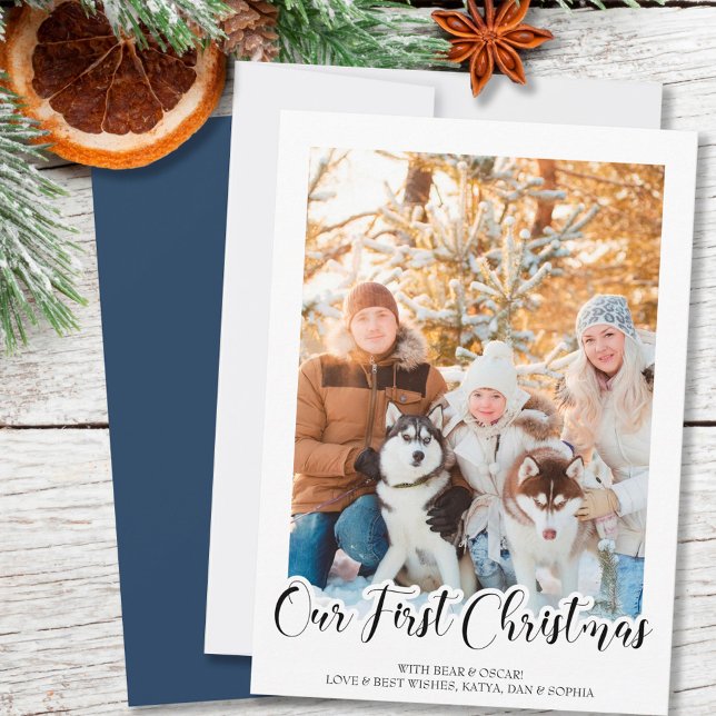 Hand Lettered Our First Christmas Vertical Photo (Creator Uploaded)