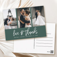 Hand-Lettered Photo Collage Forest Green Thank You