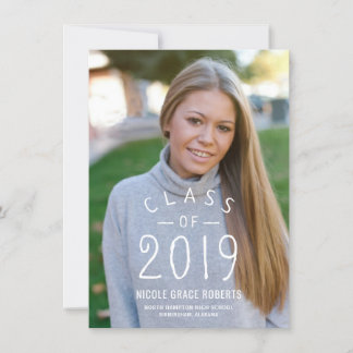 Hand Lettered Print Graduation Photo Announcement
