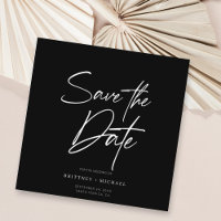 Hand Lettered Save The Date Black