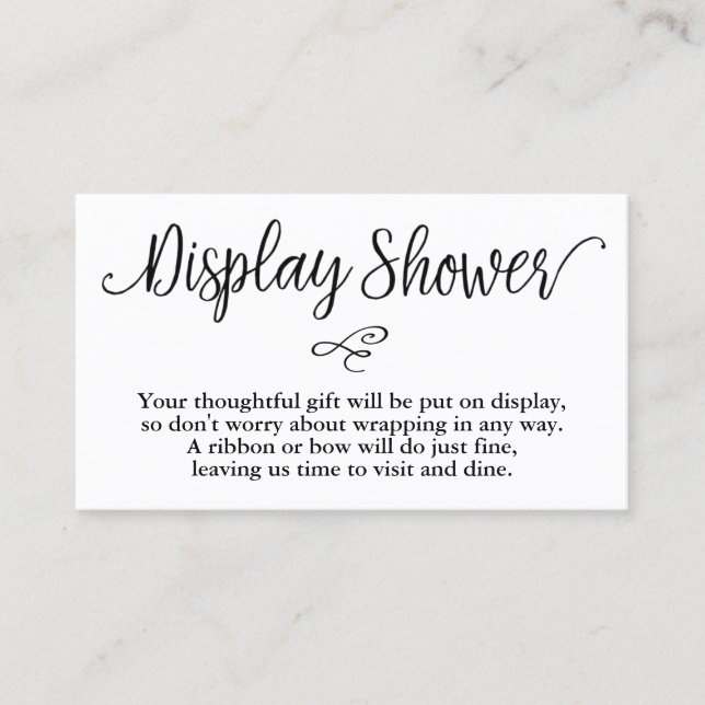 Hand Lettered Script Baby Shower Gift Display Card (Front)