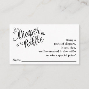 Hand Lettered Script Diaper Raffle Enclosure Card