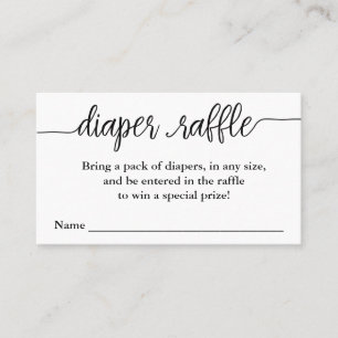 Hand Lettered Script Diaper Raffle Enclosure Card