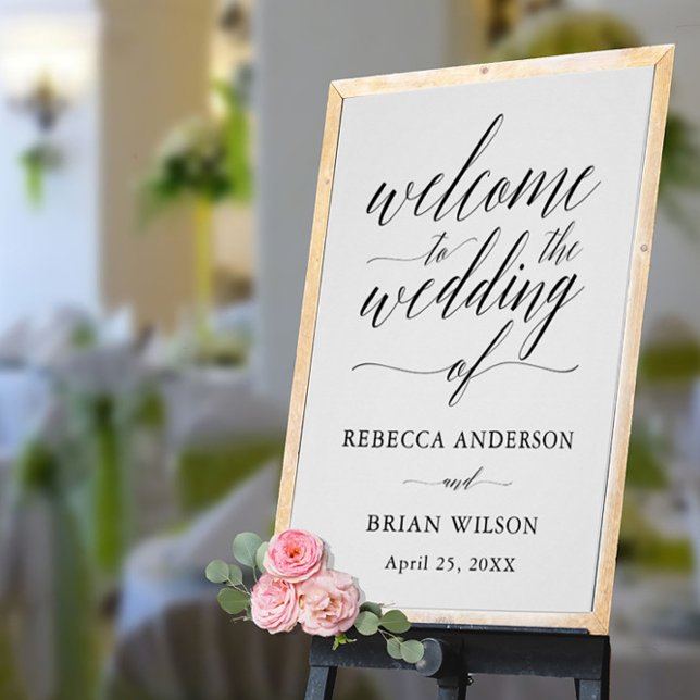 Hand lettered Script Elegant Wedding Welcome Sign (Creator Uploaded)